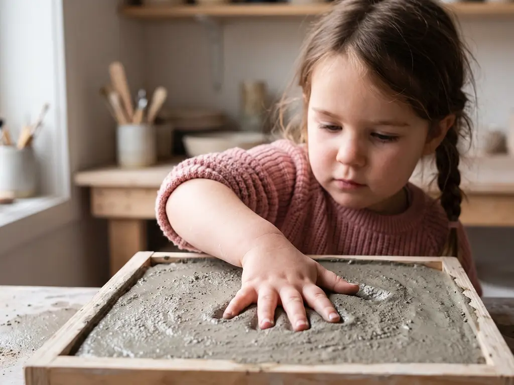 DIY concrete stepping stones with kids